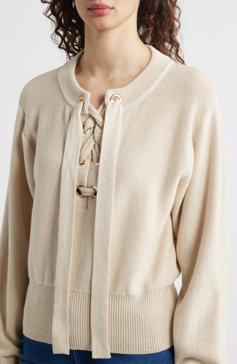 Nation LTD Rory Pima Cotton Sweater, Alternate, color, Parchment