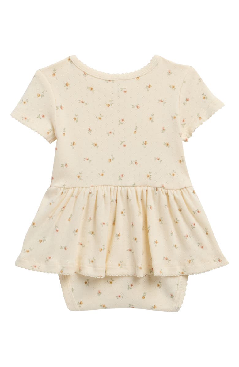 QUINCY MAE Floral Organic Cotton Skirted Romber, Alternate, color, Ivory