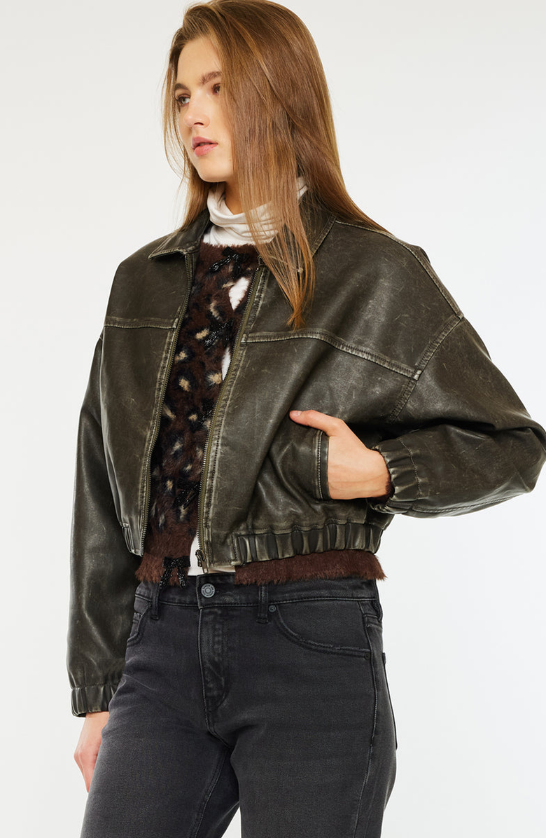 KanCan Nova Bomber Jacket, Alternate, color, Dark Olive