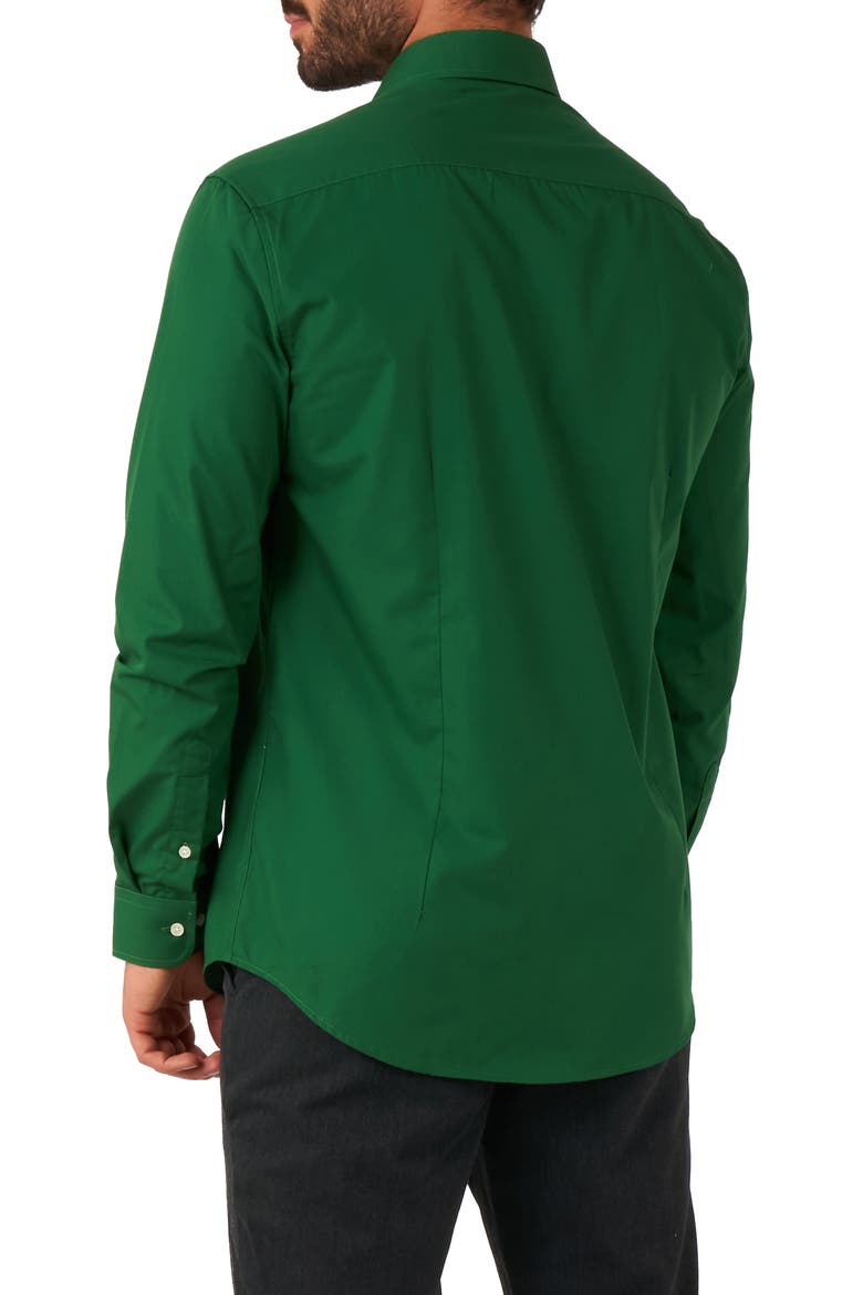 Glorious Green Solid Button-Up Shirt, Alternate, color, GREEN