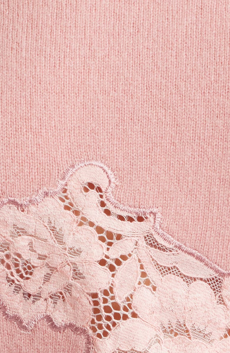 LoveShackFancy Lazuli Lace Cashmere & Wool Sweater, Alternate, color, Quartz