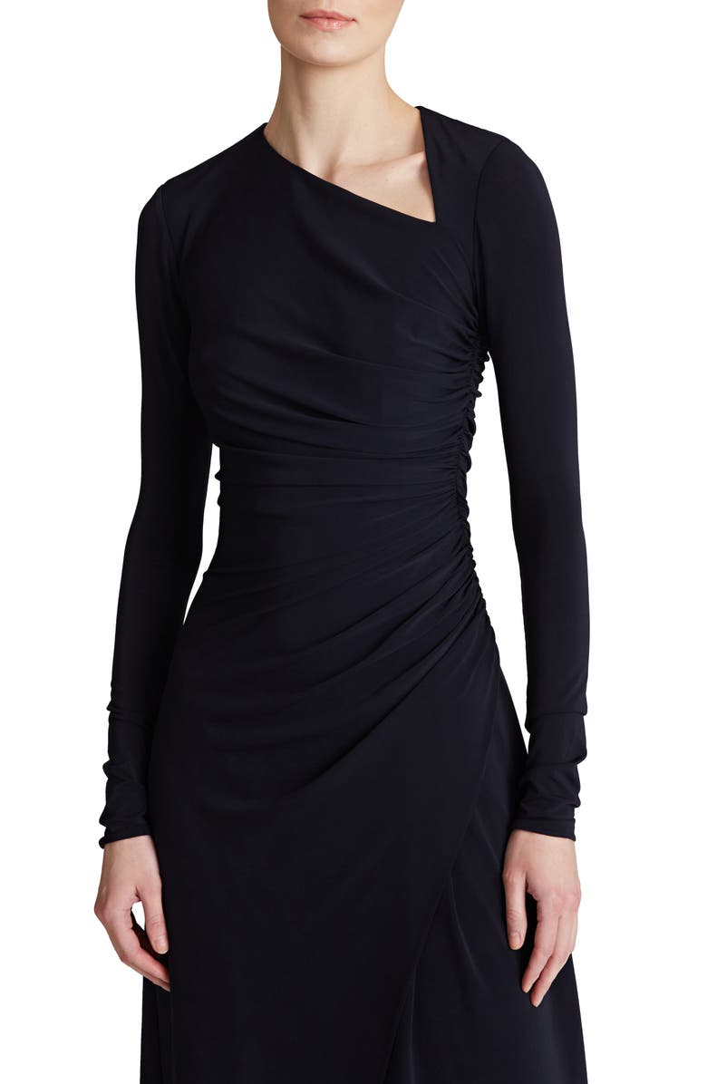 HALSTON EVENING Giorgia Long Sleeve Jersey Cocktail Dress, Alternate, color, 