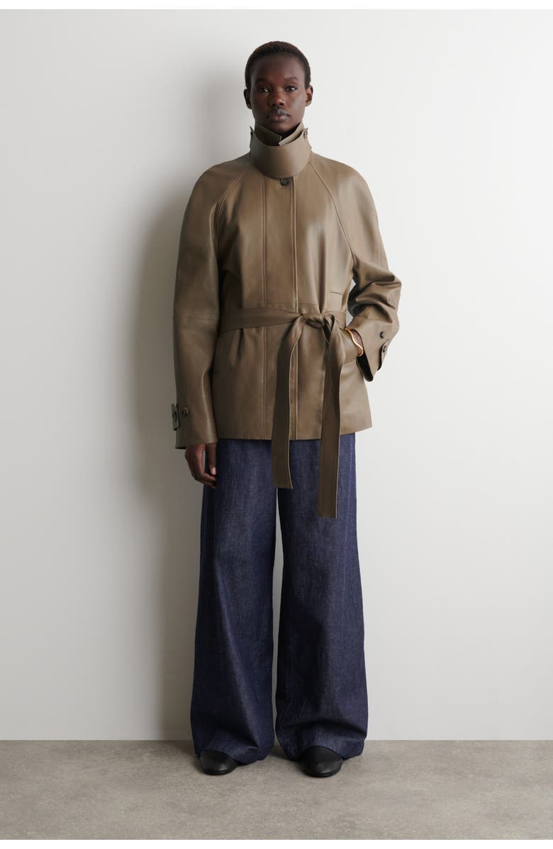 COS Denim Wide-leg Drawstring Trousers, Alternate, color, Indigo