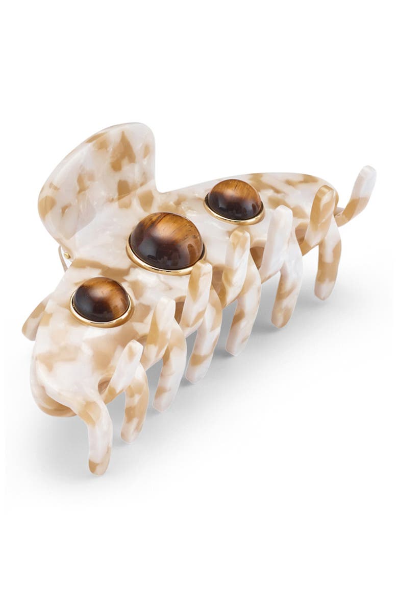 Tasha Stone Claw Clip, Main, color, LIGHT TORTOISE
