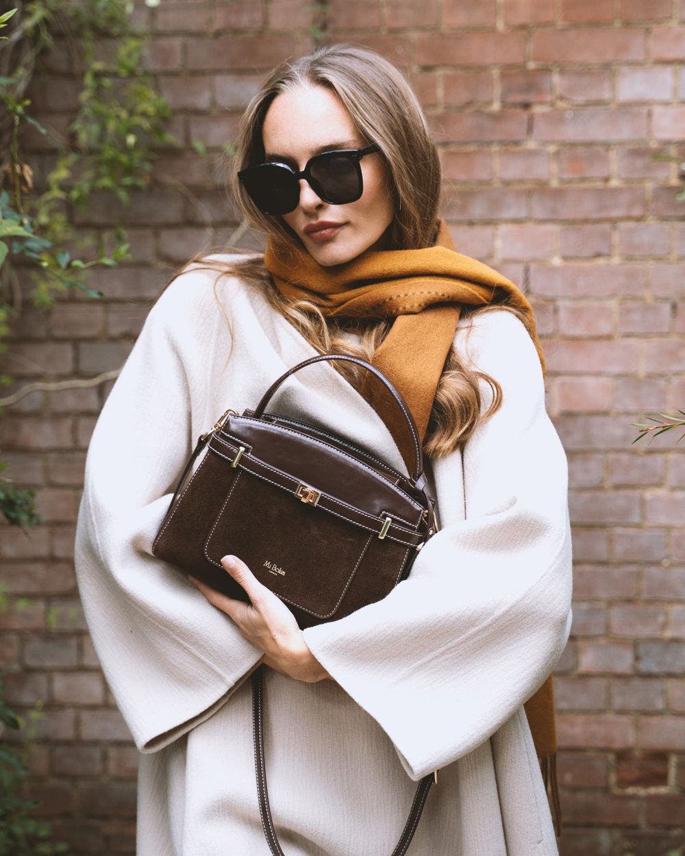Manhattan Genuine Suede Leather Top Handle Bag, Alternate, color, Coffee