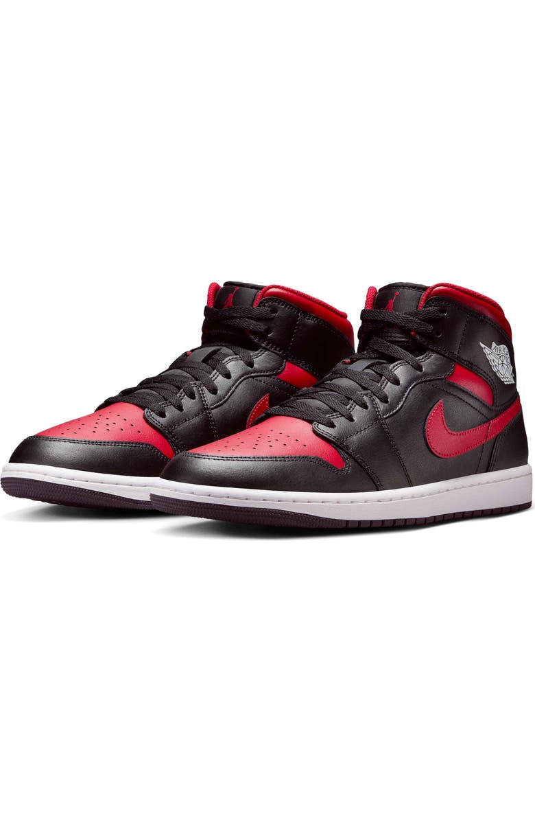 Jordan Air Jordan 1 Mid Sneaker, Main, color, Black/Summit White/Varsity Red