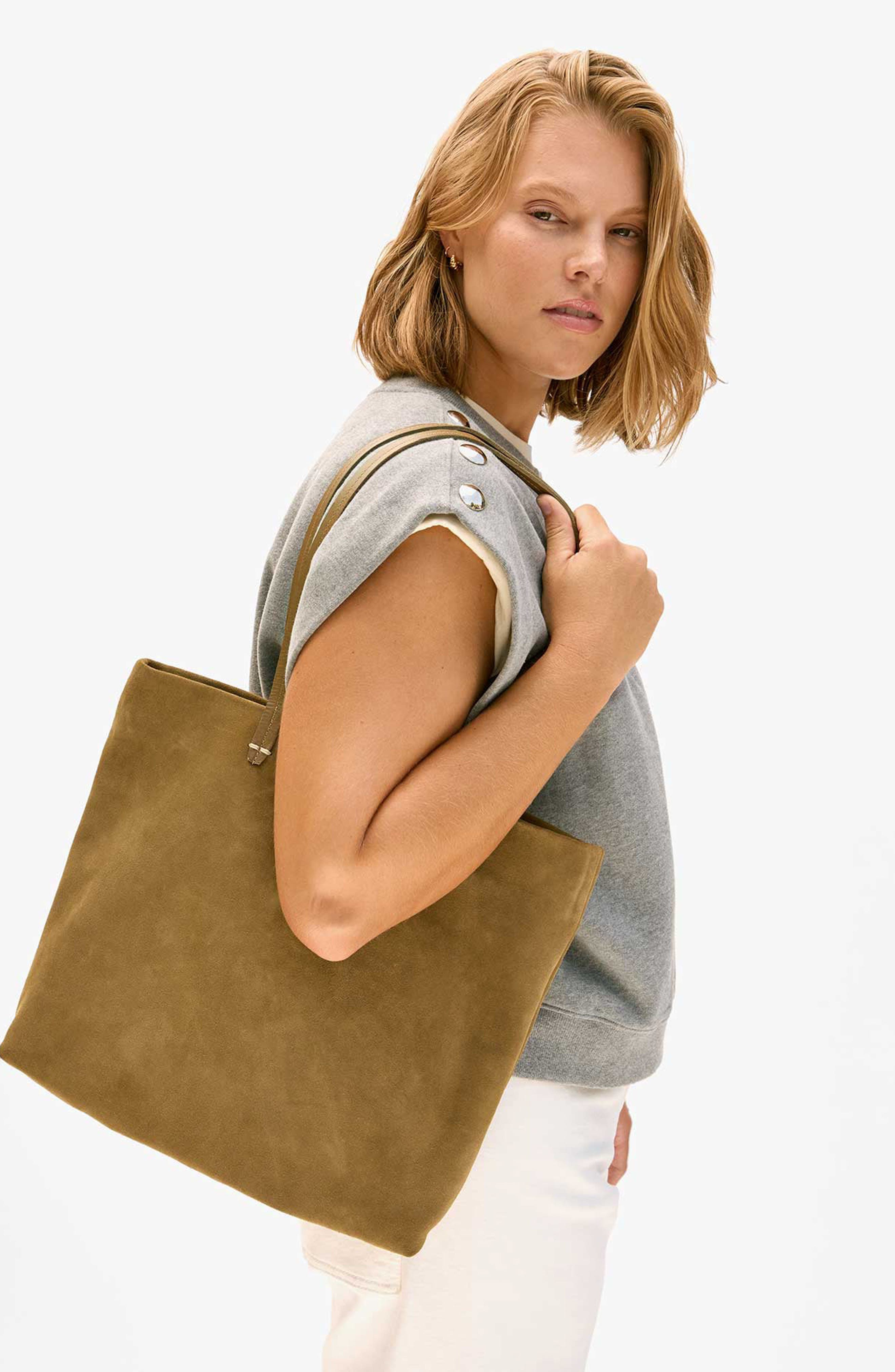 Clare V. Bande Suede Tote, Alternate, color, 