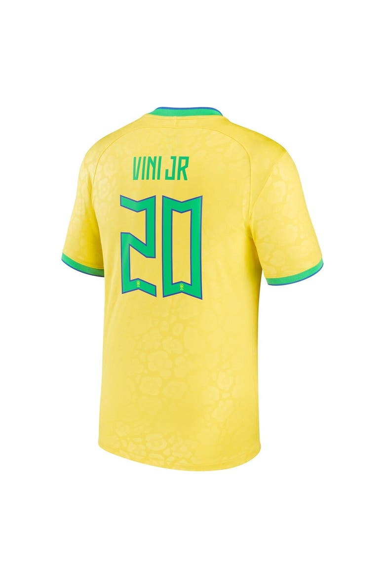 Men's Nike Vinicius Junior Yellow Brazil National Team 2022/23 Replica Home Jersey, Alternate, color, Yellow