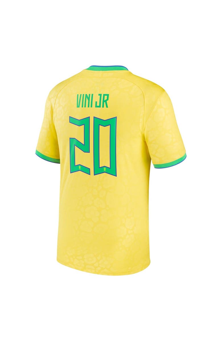 Nike Men's Nike Vinicius Junior Yellow Brazil National Team 2022/23 Replica Home Jersey, Alternate, color, 