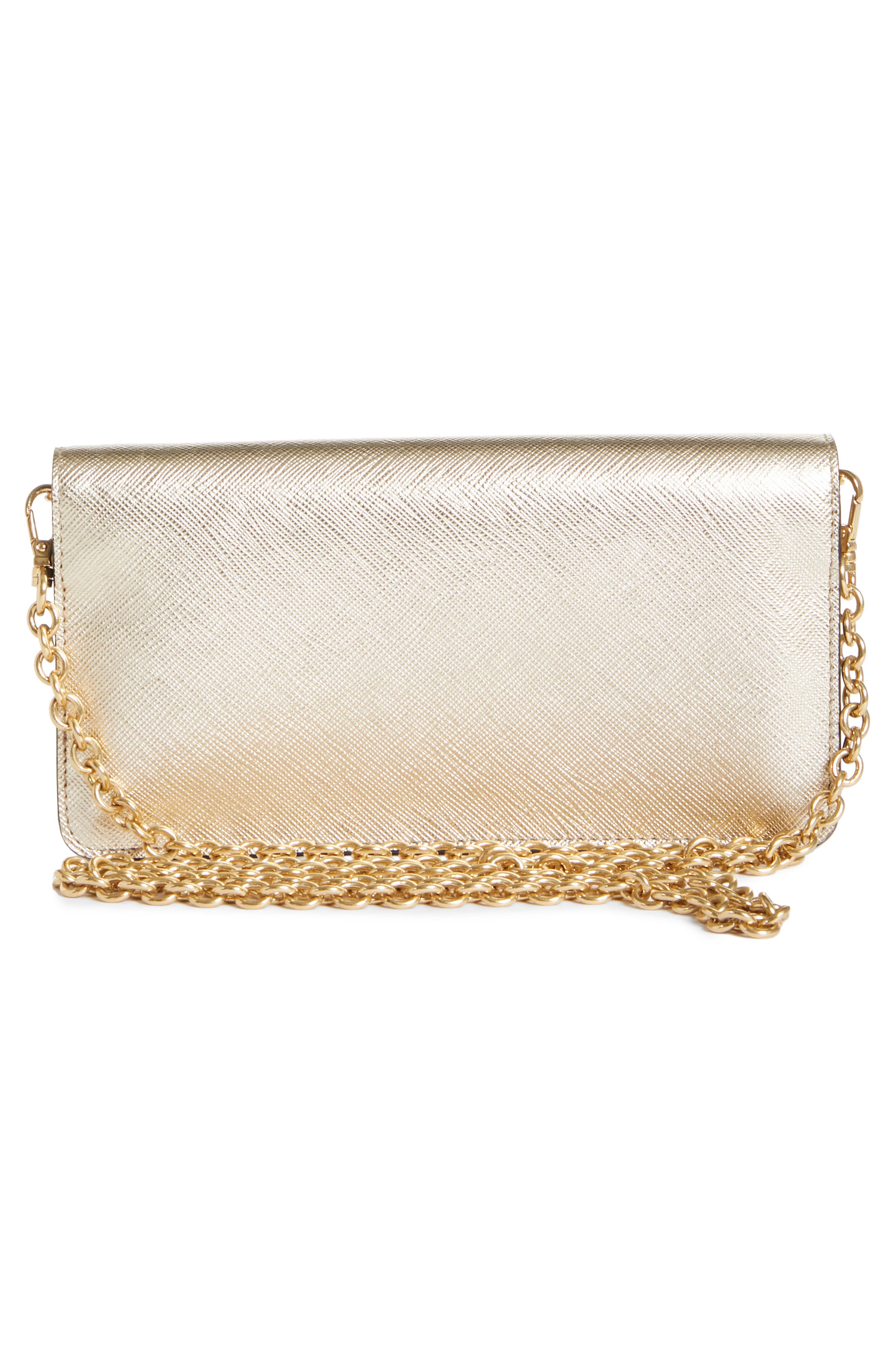 Mini Monochrome Leather Wallet on a Chain, Alternate, color, PIRITE