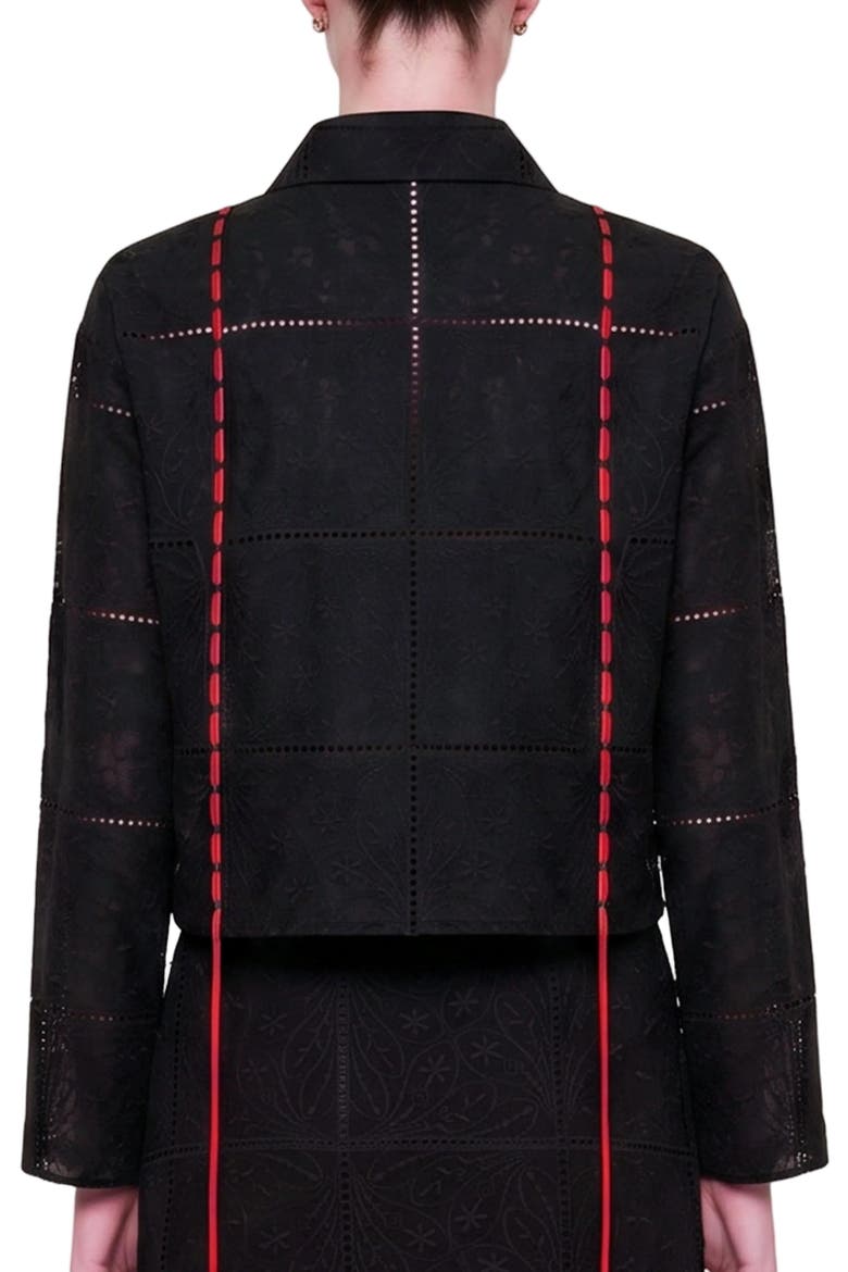 The Broderie Anglaise Edit Embroidered Detail Shirt, Alternate, color, BLACK