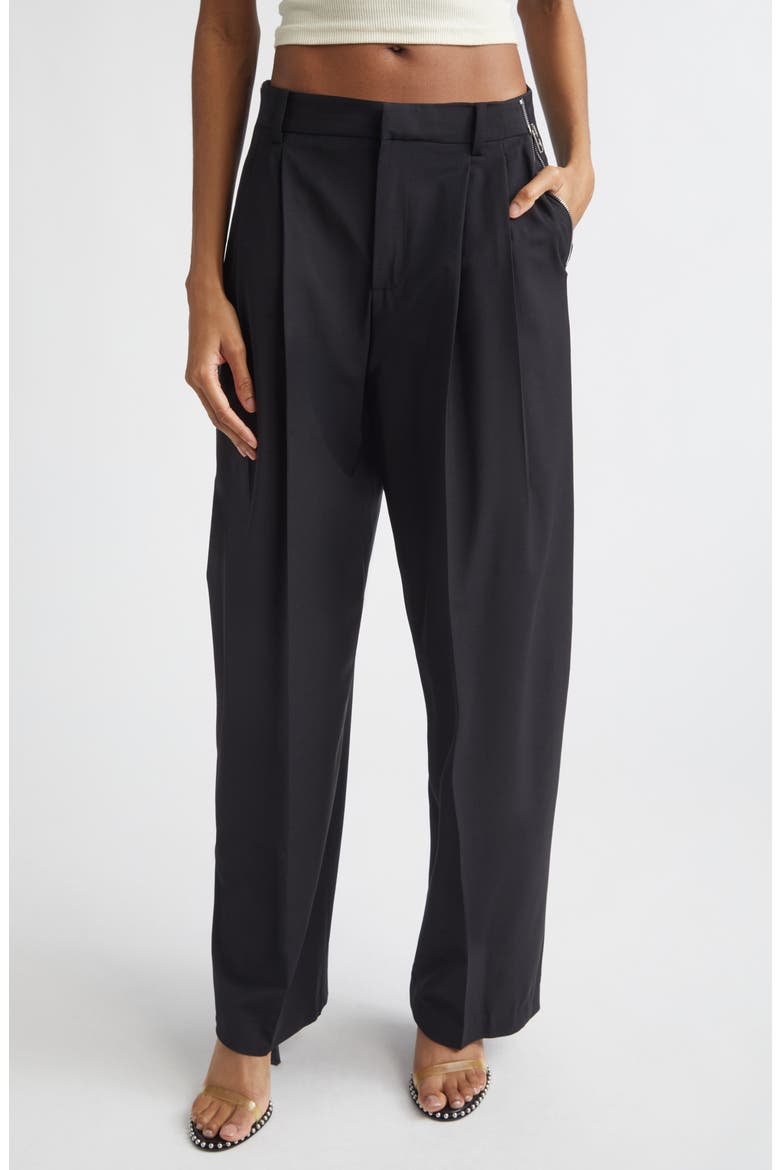 Stretch Wool Blend Tailored Pants, Main, color, BLACK