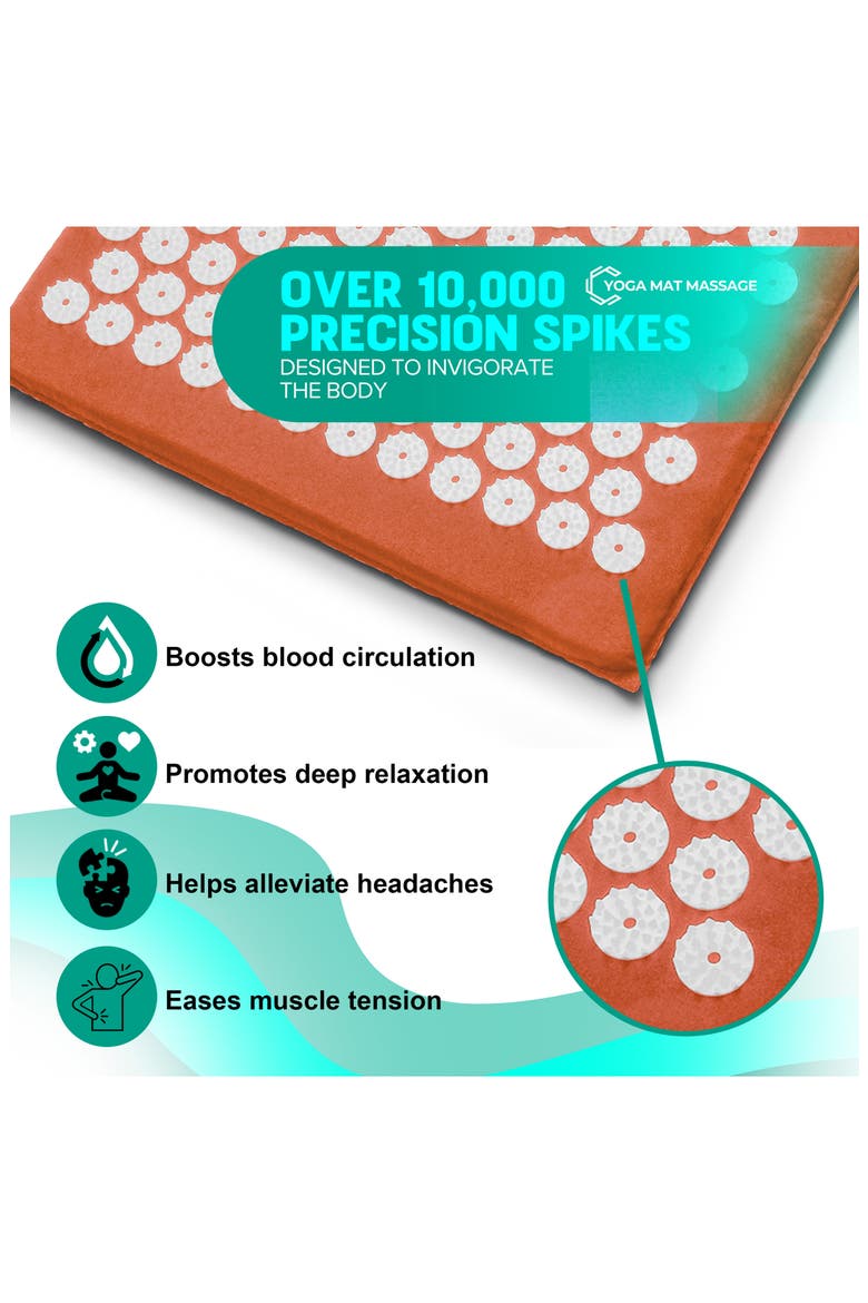 29 Inch Acupressure Mat & Pillow Set, Alternate, color, ORANGE