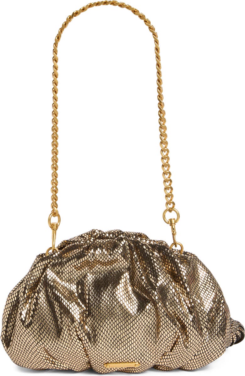 Rebecca Minkoff Small Ruched Clutch, Alternate, color, Gold