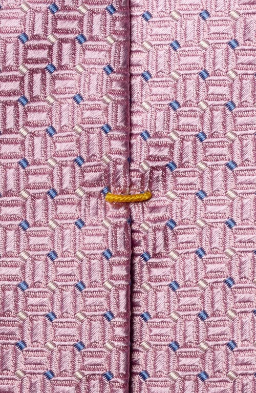 Eton Micro Geometric Silk Tie In Pink