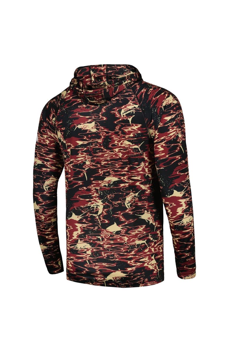 Columbia Men's Columbia Black Florida State Seminoles PFG Terminal Tackle Omni-Shade Rippled Long Sleeve Hooded T-Shirt, Alternate, color, 