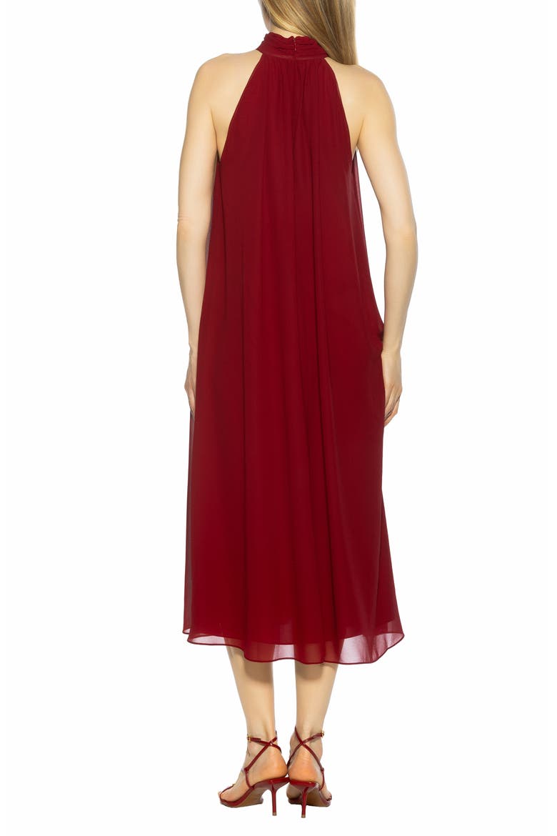 Suri Mock Neck Sleeveless Chiffon Midi Dress, Alternate, color, RED