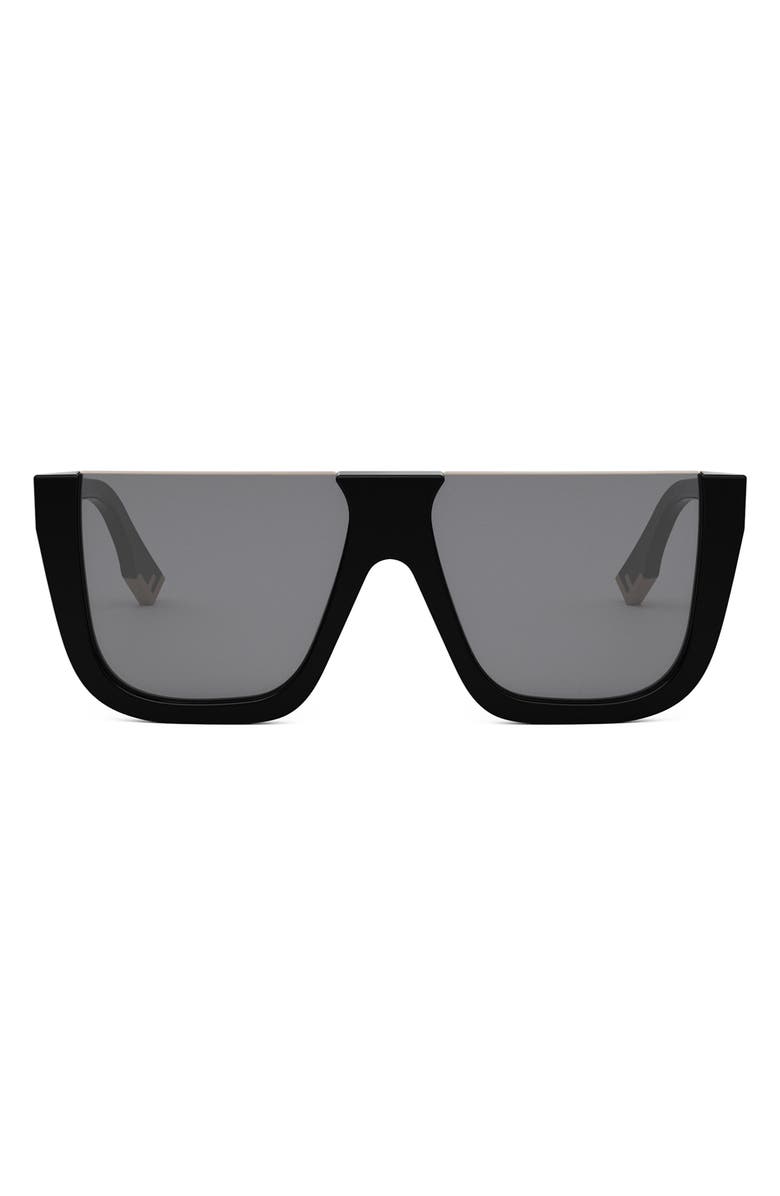 Fendi 'Fendi Way Flat Top Sunglasses, Main, color, Shiny Black / Smoke