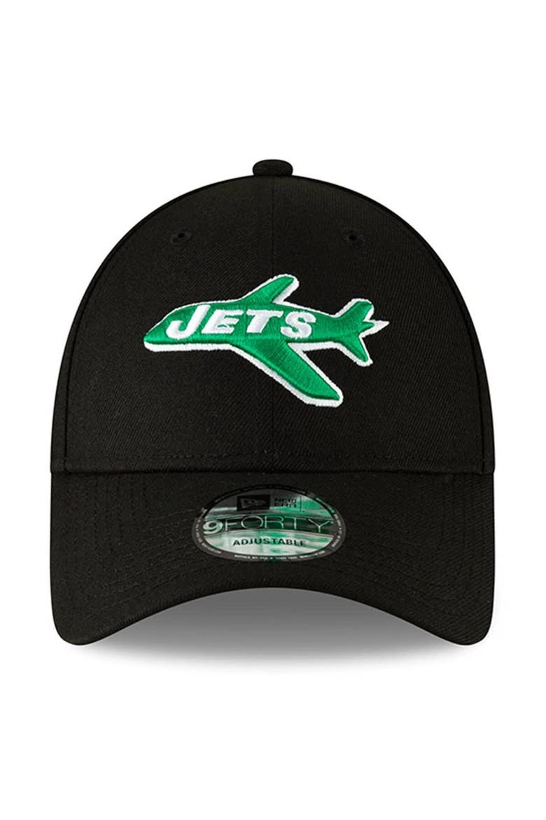 Men's New Era Black New York Jets The League Throwback 9FORTY Adjustable Hat, Alternate, color, Black