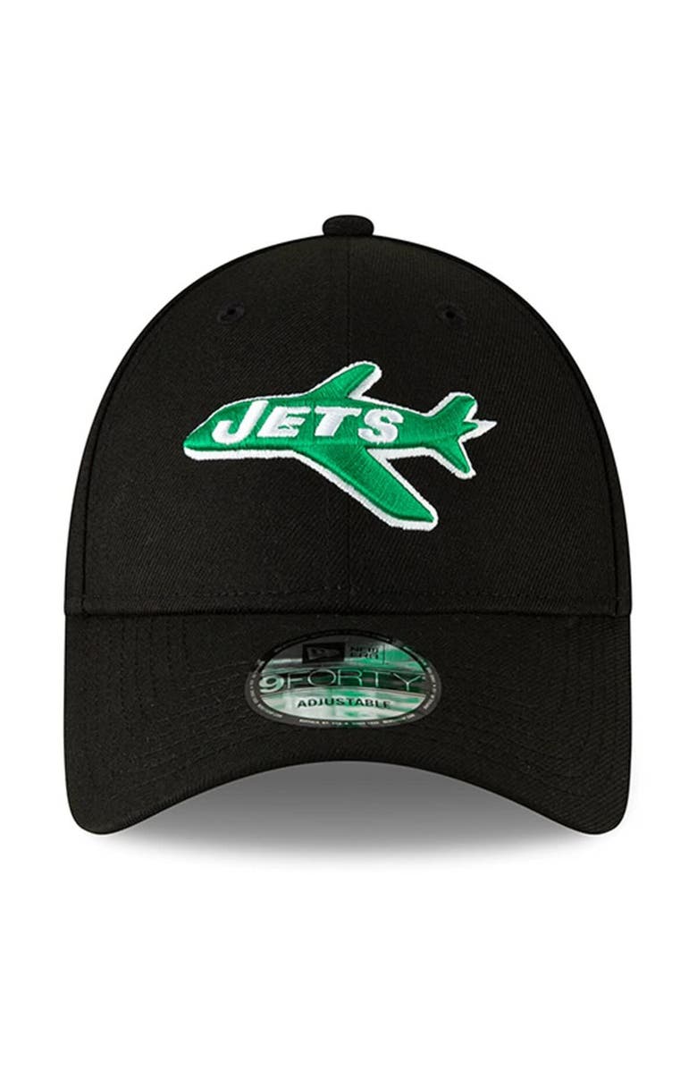 New Era Men's New Era Black New York Jets The League Throwback 9FORTY Adjustable Hat, Alternate, color, Black