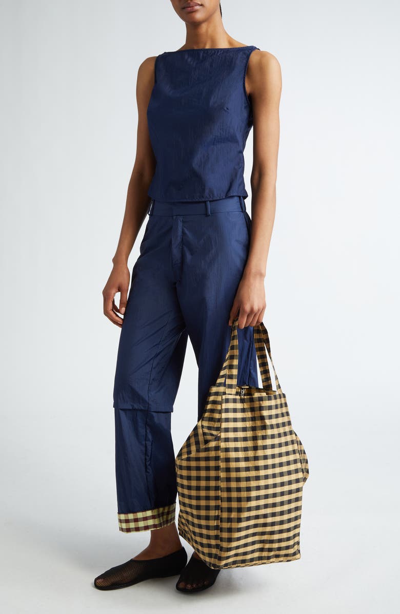 COMING OF AGE XL Everyday Gingham Silk Taffeta Tote, Alternate, color,