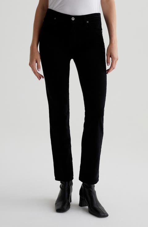 Mari Slim Straight Leg Corduroy Pants
