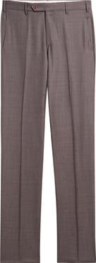 Zanella Parker Classic Wool Sharkskin Dress Pants
