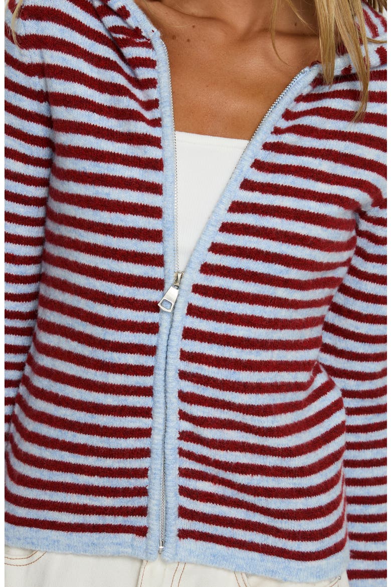 Superstars Stripe Hooded Jacket, Alternate, color, BLUE / RED STRIPE