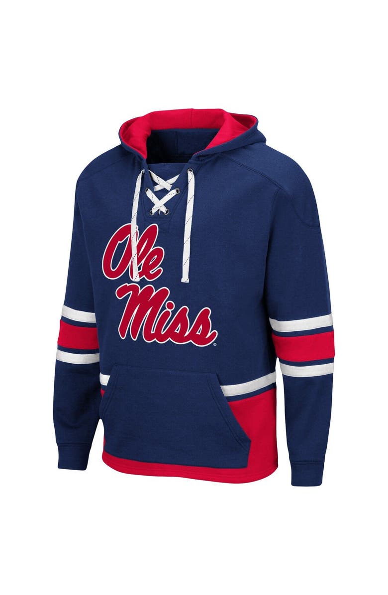 COLOSSEUM Men's Colosseum Navy Ole Miss Rebels Lace Up 3.0 Pullover Hoodie, Alternate, color, Navy