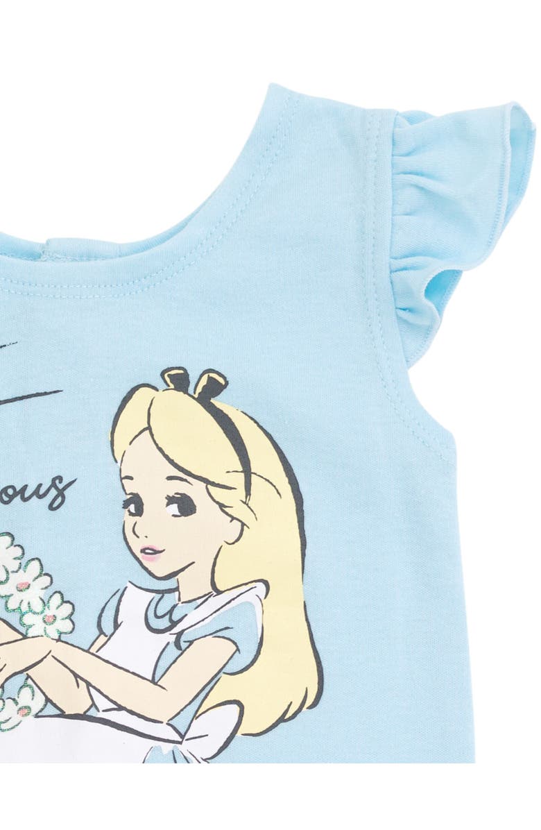 Disney Lilo & Stitch Baby Girls' 2-Piece Sleeveless Romper and Headband Set, Alternate, color, Alice Light Blue