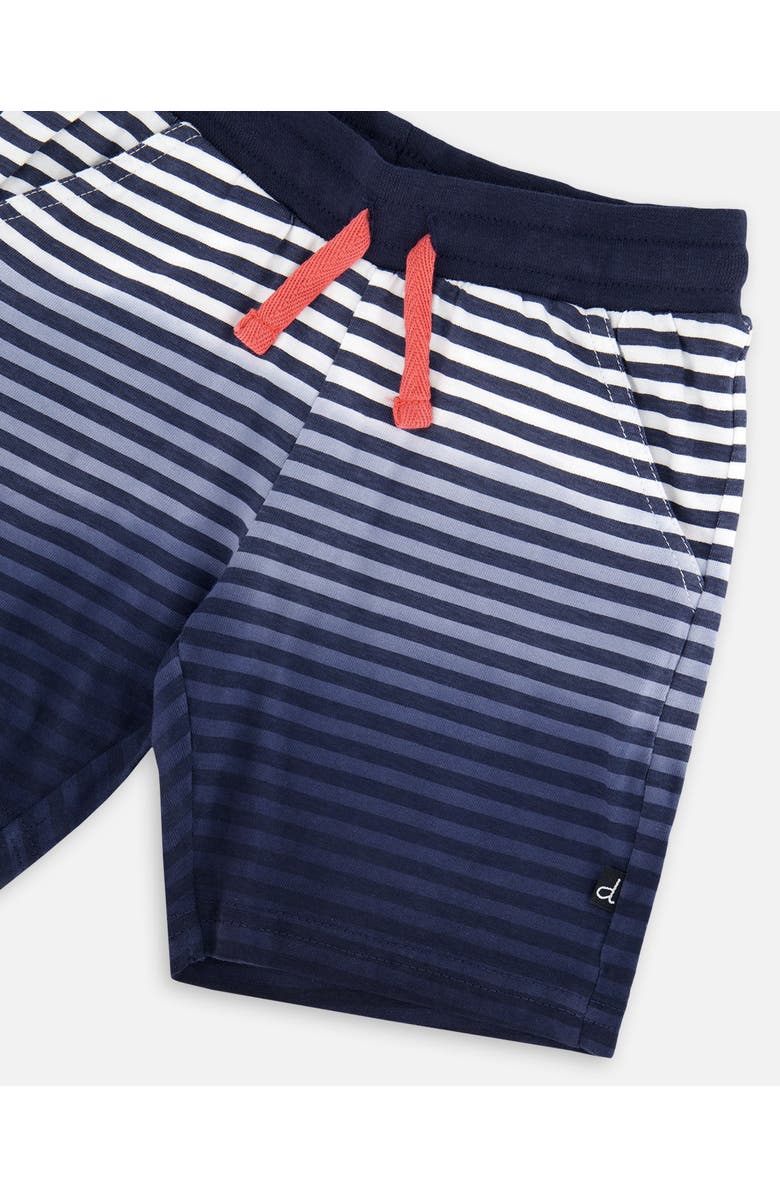 Deux par Deux Organic Cotton Gradient Stripes Shorts, Alternate, color, Striped Gradient Blue