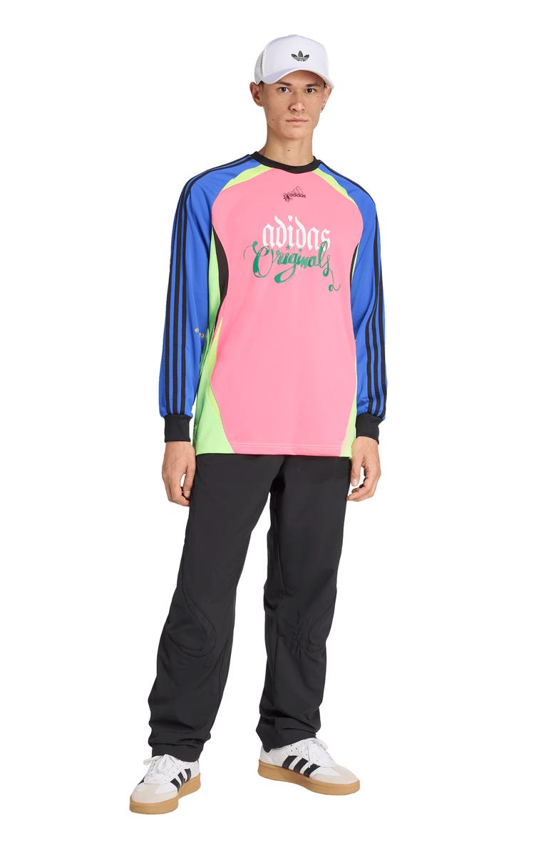 adidas Spiders Loose Fit Long Sleeve Goalkeeoper Jersey, Alternate, color, Solar Yellow