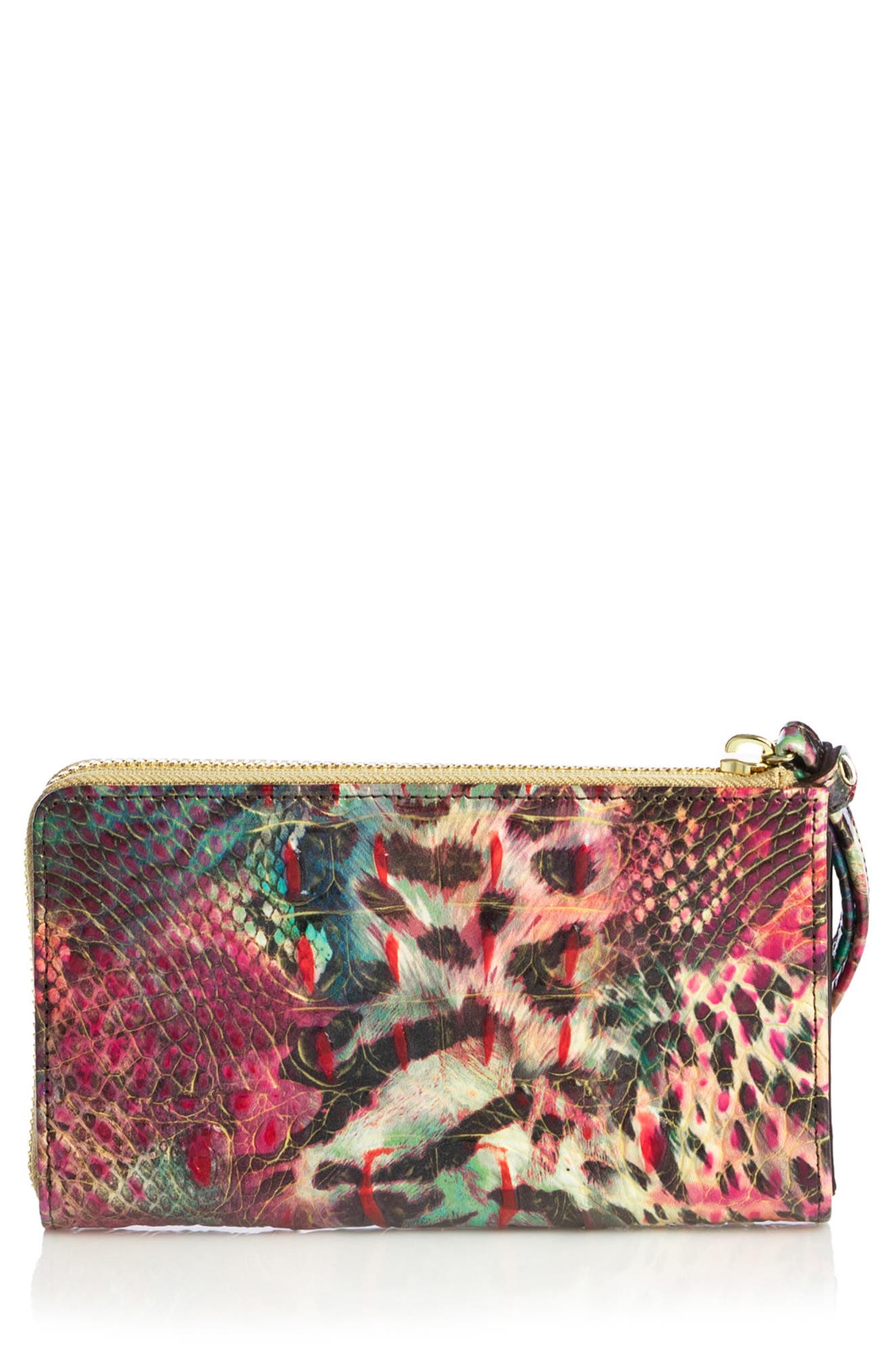 Brahmin Corie Animal Print Croc Embossed Leather Wallet, Alternate, color, 
