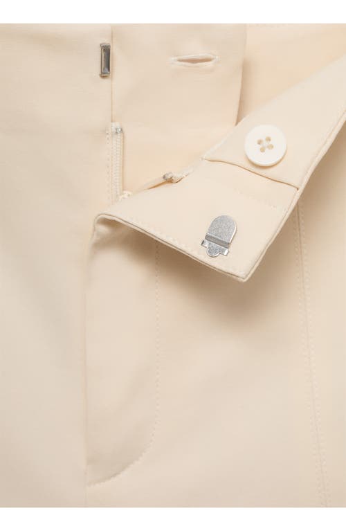 Mango High Waist Straight Shorts In Nude