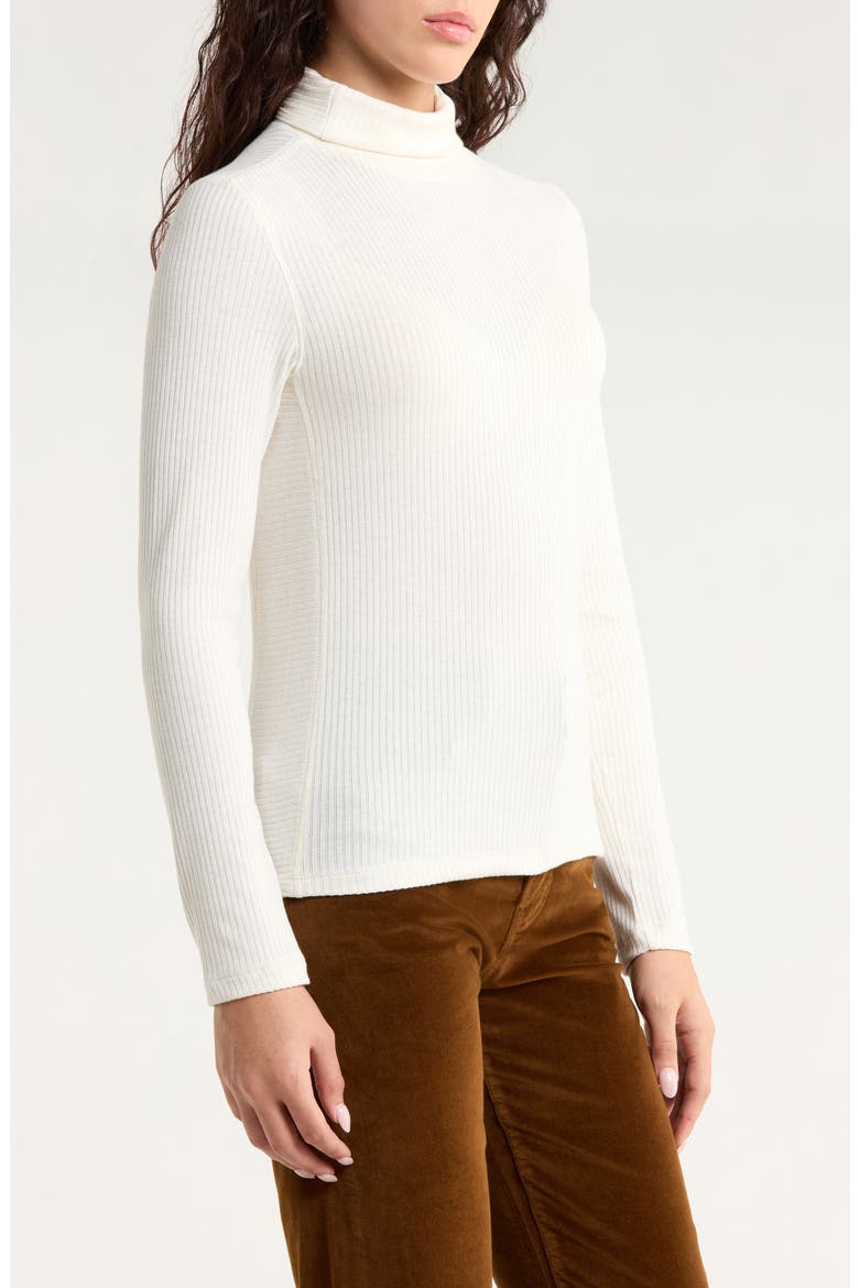 Rib Turtleneck Top, Alternate, color, HEATHER CREAM