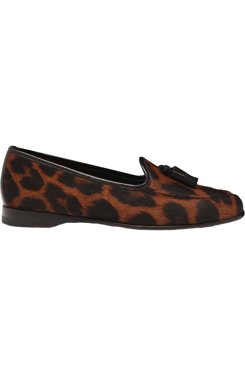 Santoni Women's Andrea Leopard Tassel Loafer, Alternate, color,