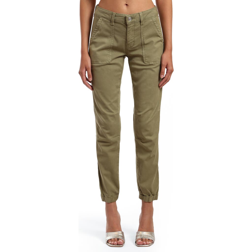 Mavi Jeans Ivy Luxe Twill Ankle Straight Leg Pants In Green Luxe Twill