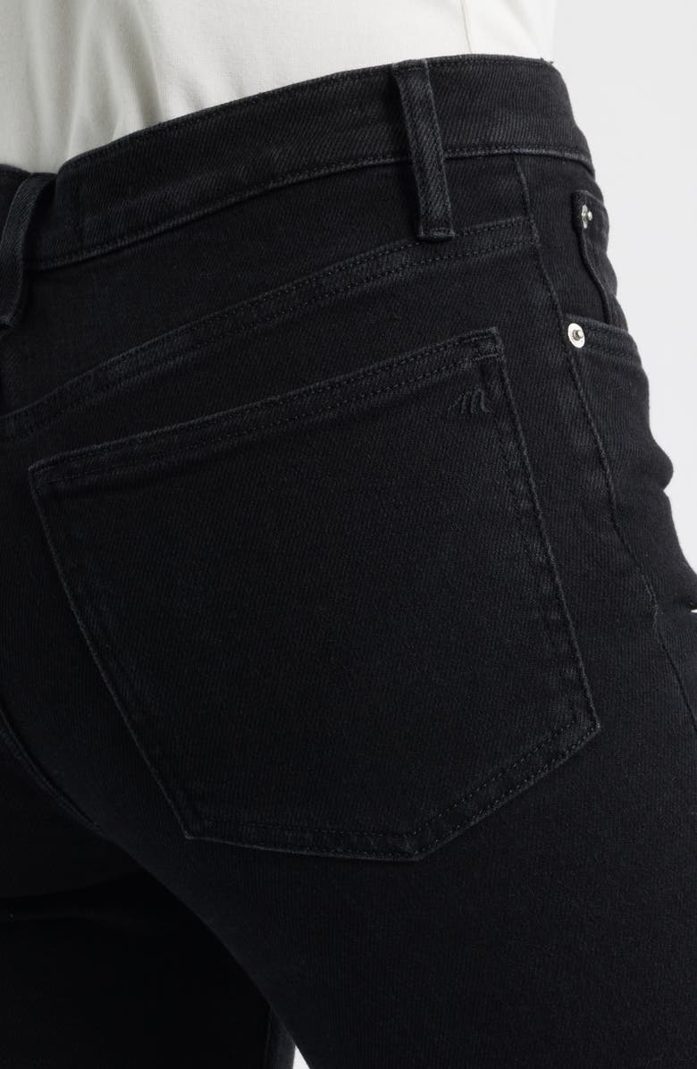 Madewell The Stretch Flare Crop Jeans, Alternate, color, Black Rinse Wash