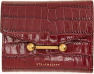 Strathberry Mosaic Croc Embossed Leather Trifold Wallet