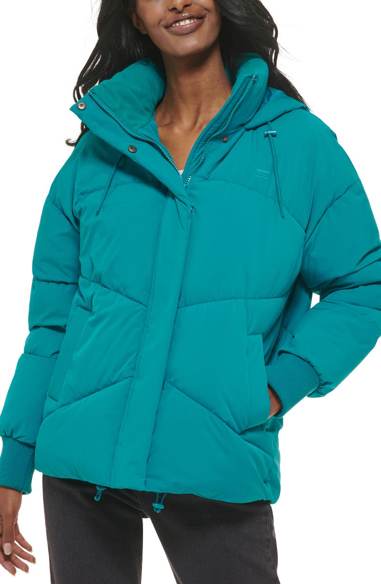 Levi's Quilted Puffer Jacket, Main, color, Teal