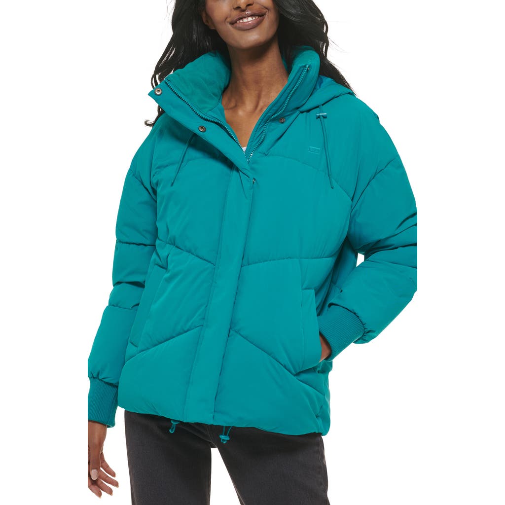Levi's Quilted Puffer Jacket In Teal