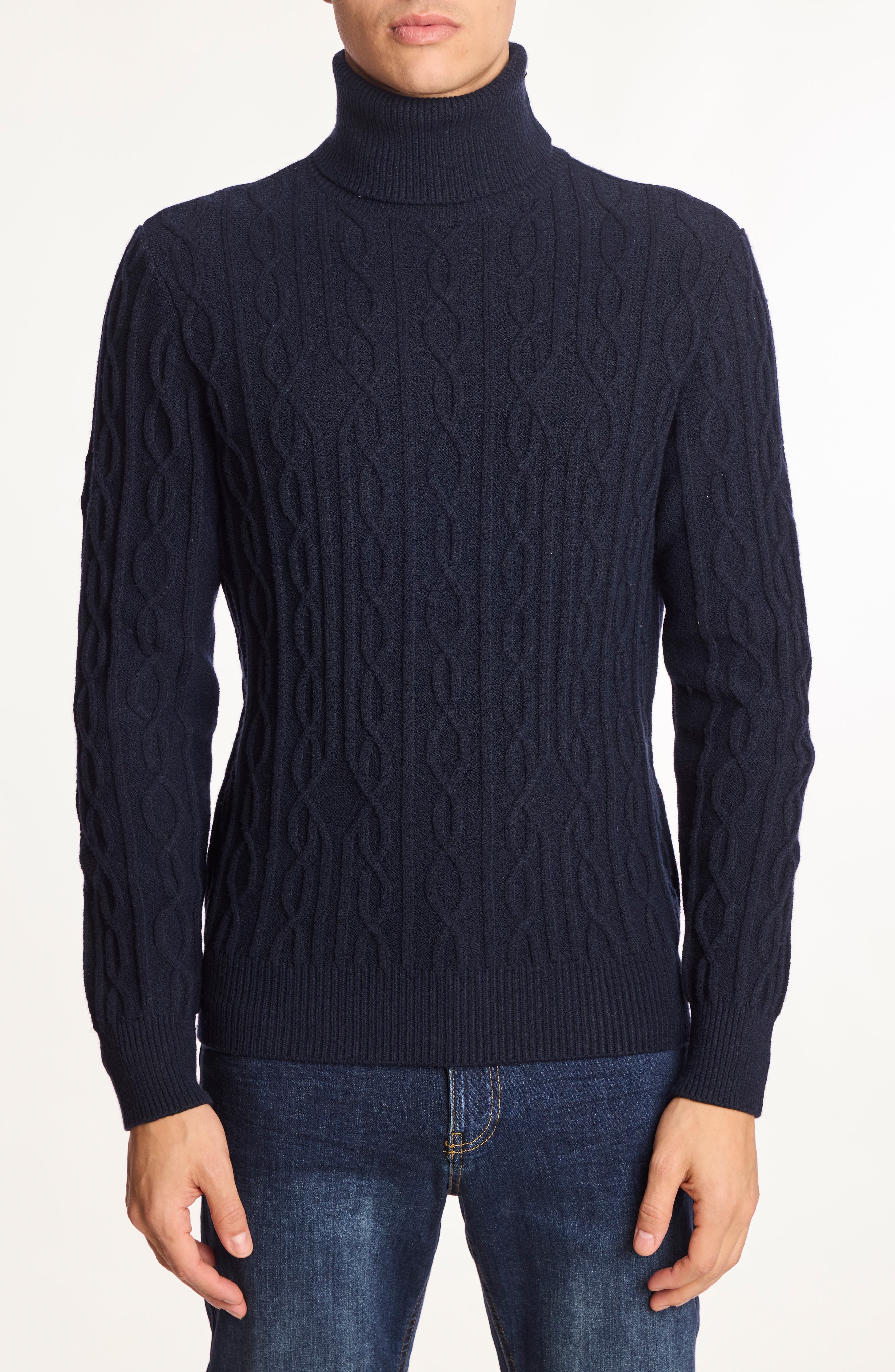 PAISLEY & GRAY Cable Stitch Turtleneck Sweater