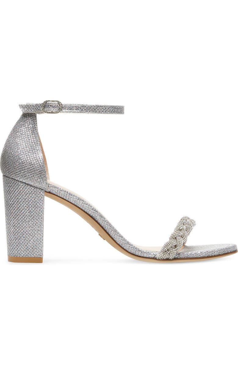 Stuart Weitzman NearlyNude High Shine Ankle Strap Sandal, Alternate, color,