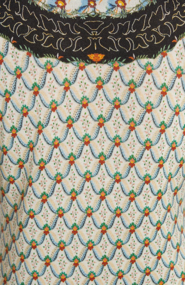 Etro Mixed Print Silk & Cashmere Sweater, Alternate, color,