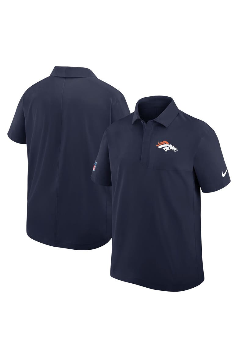 Men's Nike Navy Denver Broncos Sideline City Pride Woven Performance Polo, Alternate, color, Navy