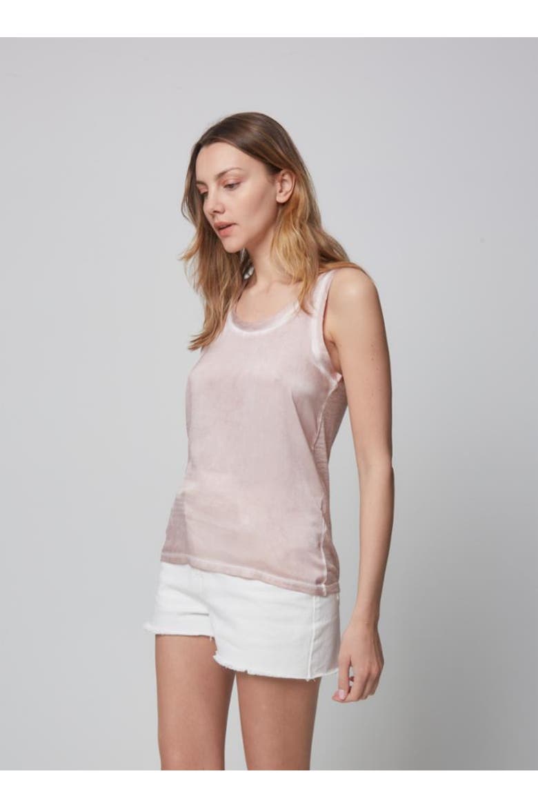 Linen Silk Hand Dye Scoopneck Tank, Alternate, color, ROSE THE