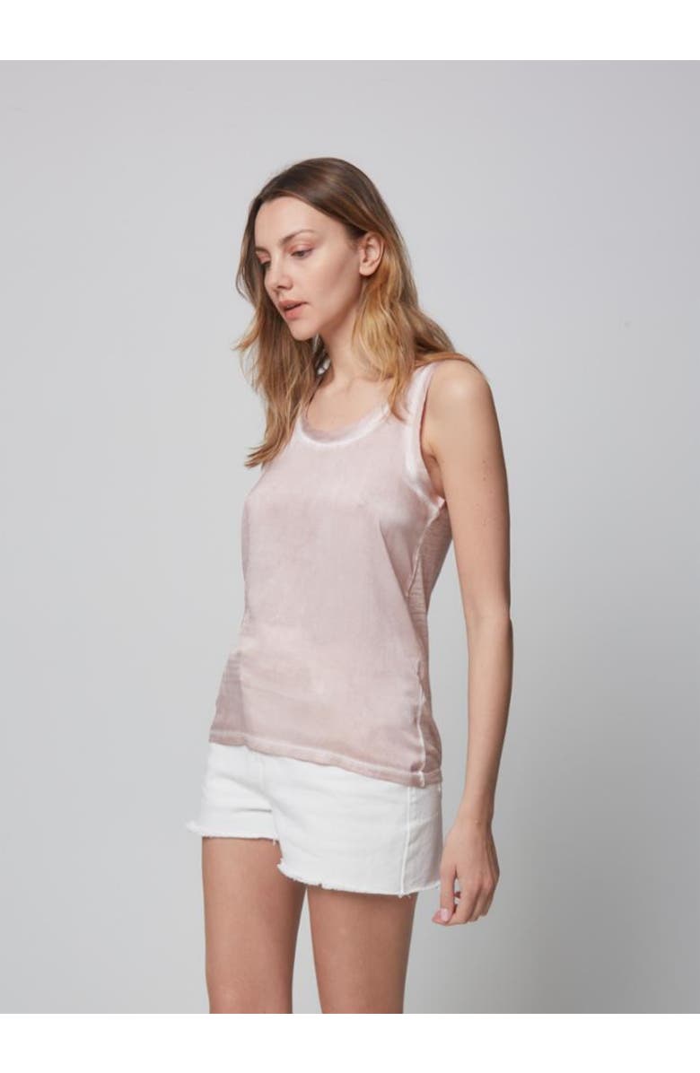 Majestic Filatures Linen Silk Hand Dye Scoopneck Tank, Alternate, color, Rose The
