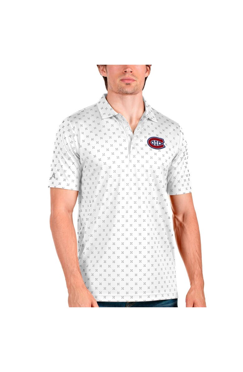 ANTIGUA Men's Antigua White Montreal Canadiens Spark Polo, Main, color,