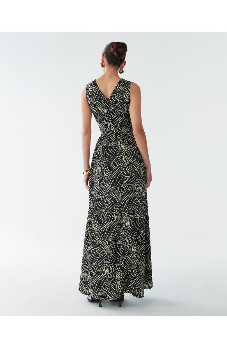 BWLDR Amber Maxi Dress, Alternate, color, Black Abstract