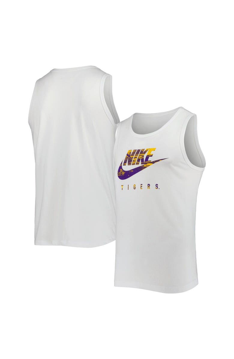 Nike Men's Nike White LSU Tigers Spring Break Futura Performance Tank Top, Main, color,
